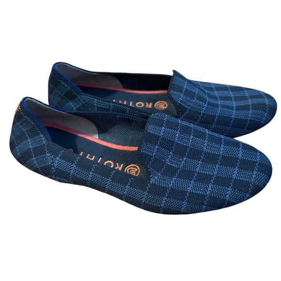 Rothy’s Blue Plaid Check Flats Size 7 1/2 - Picture 1 of 4
